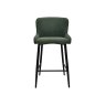 Rubens Green Boucle Fabric Bar Stools with Black Legs