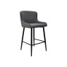 Rubens Grey Boucle Fabric Bar Stools with Black Legs