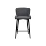 Rubens Grey Boucle Fabric Bar Stools with Black Legs