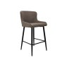 Rubens Mocha Beige Boucle Fabric Bar Stools with Black Legs