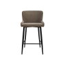 Rubens Mocha Beige Boucle Fabric Bar Stools with Black Legs