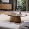 Astra Rustic Oak & Peppercorn Oval Coffee Table