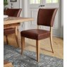Rivera Rustic Oak Tan Faux Leather Dining Chairs
