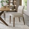 Henley Light Weathered Oak Upholstered Chairs in Ivory Bonded Leather