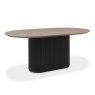 Jorge Grey Oak Oval Dining Table with a Black Pedestal