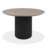 Jorge Grey Oak Round Dining Table with a Black Pedestal