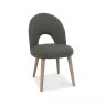 Johansen Cold Steel Fabric Dining Chair with Scandi Oak Legs