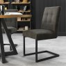 Lowry Dark Grey Fabric Dining Chair with Gun Metal Frame