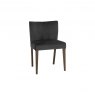 Blake Dark Oak Gun Metal Velvet Fabric Low Back Dining Chairs