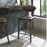 Bosco Fumed Oak Bar Stool in Old West Vintage Fabric