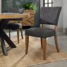 Constable Rustic Oak Dining Chair in Dark Grey Fabric
