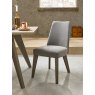 Garner Aged Oak Upholstered Dining Chairs in a Smoke Grey Fabric