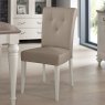Miller Soft Grey Upholstered Dining Chairs in Grey Bonded Leather