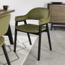 Rosen Peppercorn Upholstered Cedar Velvet Fabric Arm Dining Chairs