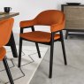 Rosen Peppercorn Upholstered Rust Velvet Fabric Arm Dining Chairs