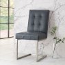 Turner Mottled Black Faux Leather Cantilever Dining Chair
