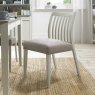 Jasper Soft Grey Low Back Slatted Dining Chairs in a Grey Bonded Leather