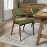 Rosen Rustic Oak Cedar Velvet Fabric Upholstered Dining Chair