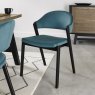 Rosen Peppercorn Azure Velvet Fabric Upholstered Side Dining Chairs