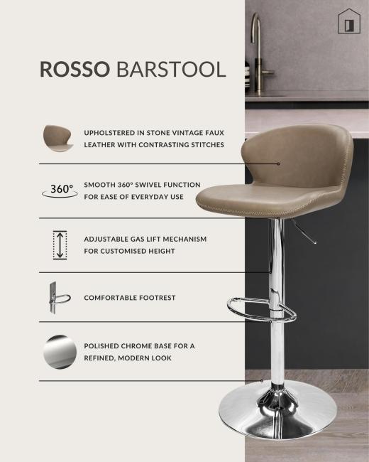 The Rosso Barstool. 🧵 Stone... 