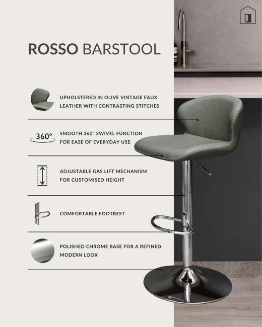 The Rosso Barstool. 🧵 Olive... 
